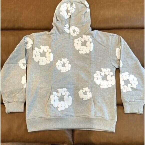 DENIM TEARS Other - Denim Tears Grey Hoodie The Cotton Wreath Pullover Mens Size Large